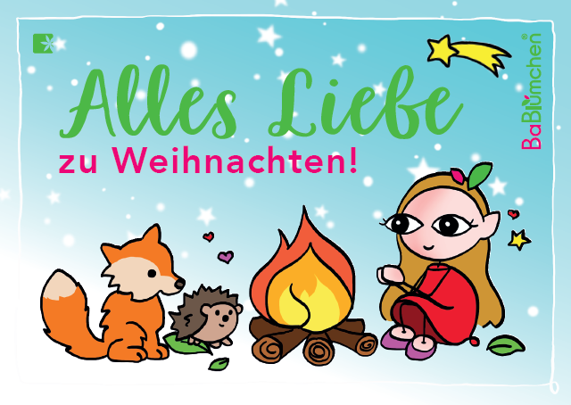 BaBlümchen® Postkarte - Frohe Weihnachten Lagerfeuer BaBlümchen® Postkarte - Frohe Weihnachten Lagerfeuer