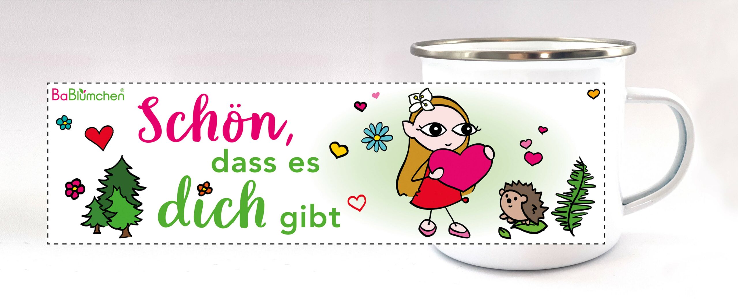 BaBlümchen® Emaille Tasse Schön gibt Grafik BaBlümchen® Emaille Tasse Schön gibt Grafik