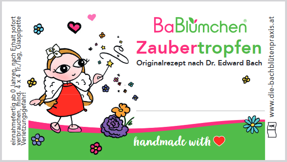 Zaubertropfen Etikett BaBlümchen für Mädchen Zaubertropfen Etikett BaBlümchen für Mädchen