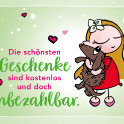 BaBlümchen® Postkarte - Die schönsten Geschenke sind kostenlos und doch unbezahlbar (Grün)