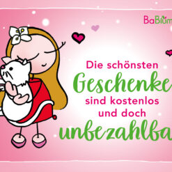 BaBlümchen® Postkarte - Die schönsten Geschenke sind kostenlos und doch unbezahlbar (Rosa)