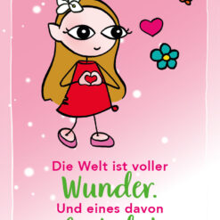 BaBlümchen® Postkarte - Die Welt ist voller Wunder. Und eines davon bist du! (Rosa)