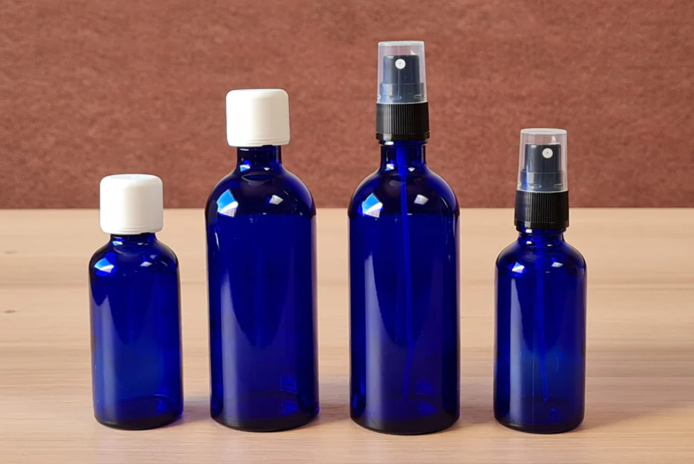 Leerbehälter Blauglasflasche DIN 18 (ohne Deckel) - feeling Leerbehälter Blauglasflasche DIN 18 (ohne Deckel) - feeling